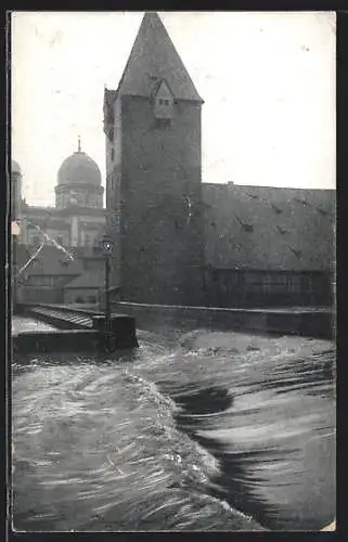AK Nürnberg, Hochwasser-Katastrophe am Bergauerplatz