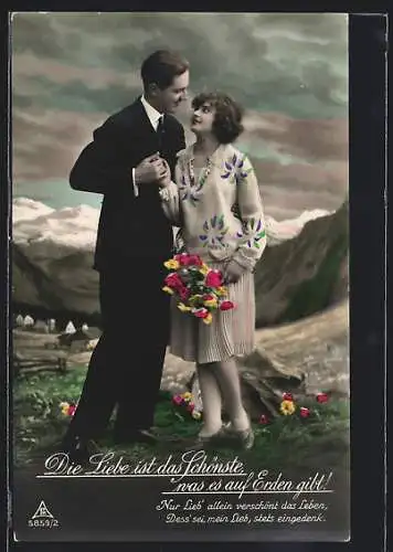 Foto-AK Photochemie Berlin Nr. 5859 /2: Junger Mann hält eine Dame eng bei sich