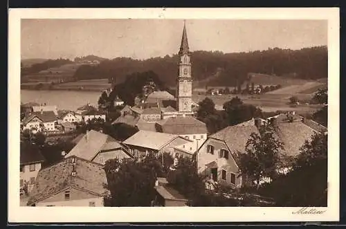 AK Mattsee, Ortsansicht mit Kirche