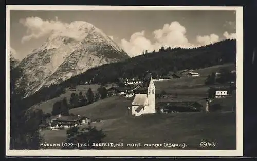 AK Mösern bei Seefeld, Ansicht mit Hohe Munde