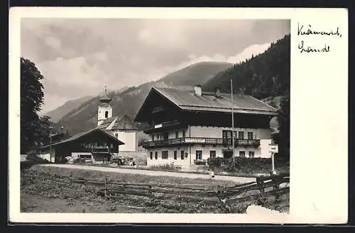 AK Thiersee, Landl, Gasthof Krämerwirt und Kirche