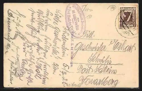 AK Judenstein, Ansicht mit Kirche vor Bergpanorama