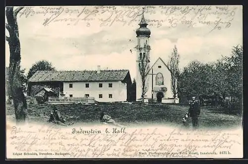 AK Judenstein bei Hall, Blick auf die Kirche