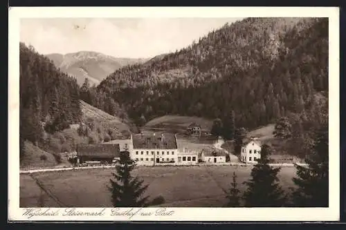 AK Mariazell, Wegscheid, Blick auf Gasthof zur Post