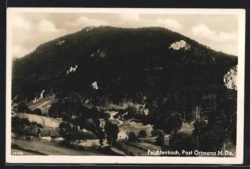 AK Feichtenbach, Ortsansicht mit Bergen und Wald