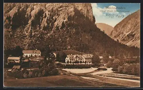 AK Weichselboden, Ansicht mit Hotel Post Schützenauer