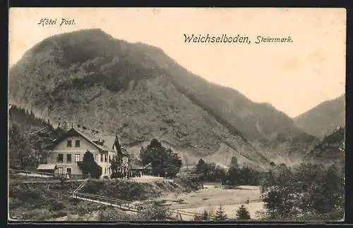 AK Weichselboden, Blick zum Hotel Post