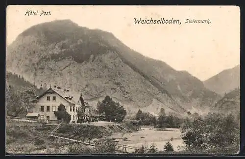 AK Weichselboden, Blick zum Hotel Post