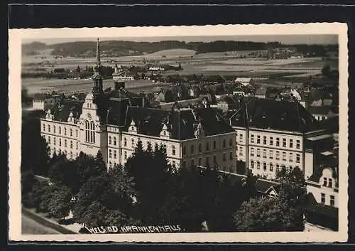 AK Wels, Blick auf das Krankenhaus