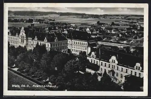 AK Wels, Krankenhaus aus der Vogelschau