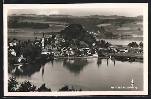 AK Mattsee bei Salzburg, Ortsansicht mit dem Hügel