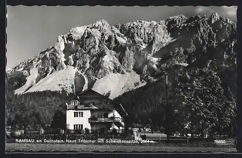 AK Ramsau am Dachstein, Gasthof Haus Tritscher mit Schleichenspitze