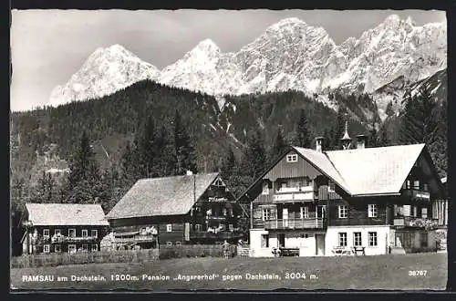 AK Ramsau am Dachstein, Pension Angererhof gegen die Berge