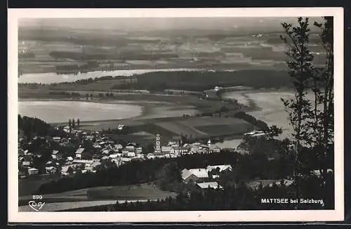 AK Mattsee bei Salzburg, Ortsansicht vom Berg aus