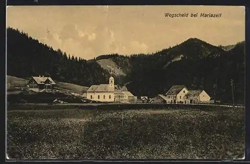 AK Mariazell, Wegscheid mit der Kirche