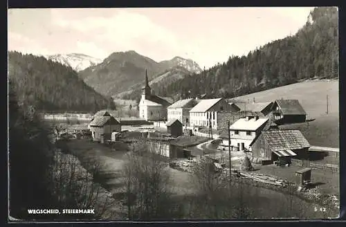 AK Mariazell, Wegscheid mit Kirche
