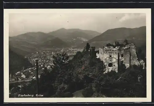 AK Kapfenberg, Ortsansicht mit der Ruine im Vordergrund