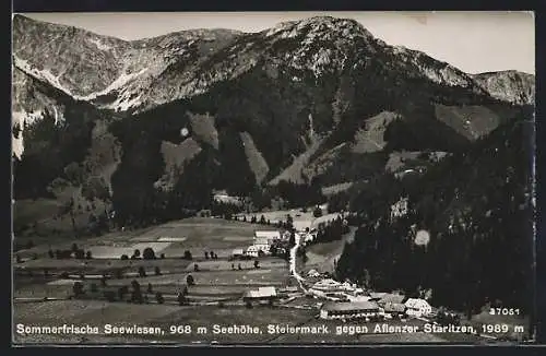 AK Seewiesen /Steiermark, Gesamtansicht gegen Aflenzer Staritzen