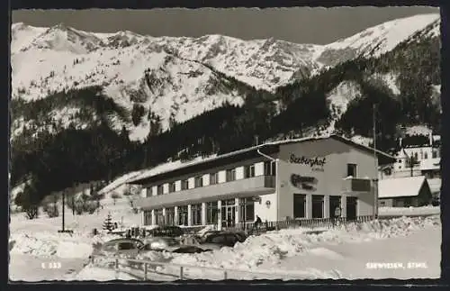 AK Seewiesen /Stmk., Gasthof und Pension Seeberghof im tiefen Winter