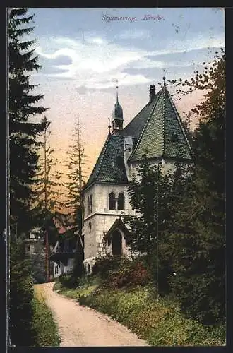AK Semmering, Abendstimmung bei der Kirche