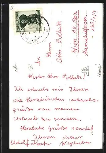 AK Linz a. D., Stelzhamerdenkmal im Sonnenschein