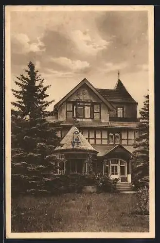 AK Niederrödern, Bundes-Erholungsheim, Parkeingang zu den Tagesräumen