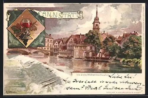 Lithographie Cannstatt, Vis-á-vis Wilhelmatheater