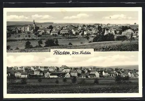 AK Flieden /Krs. Fulda, Zwei Ortsansichten