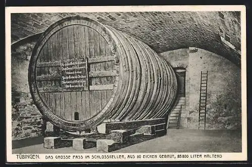 AK Tübingen, Das Grosse Fass im Schlosskeller