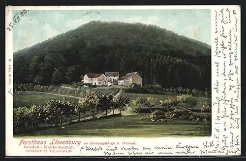 AK Honnef, Blick auf das Forsthaus Löwenburg
