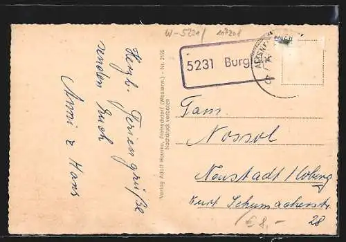 AK Burglahr / Westerwald, Strasse in den Ort