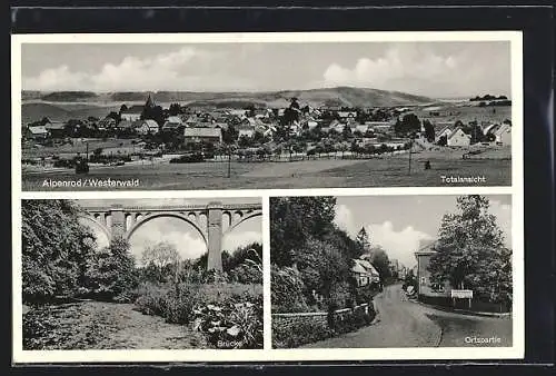 AK Alpenrod /Westerwald, Viadukt, Ortspartie, Totalansicht