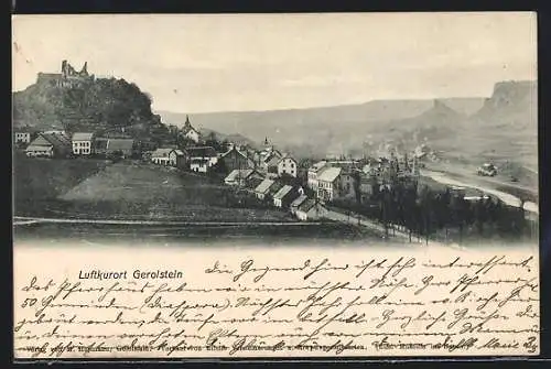 AK Gerolstein, Ortsansicht mit Ruine und Umgebung