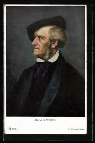 AK Richard Wagner, Portrait als jüngerer Mann