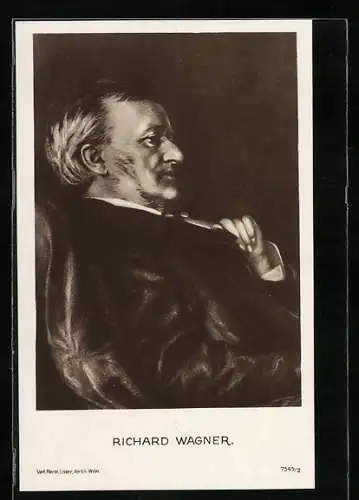 Künstler-AK Richard Wagner in entspannter Haltung