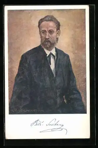 AK Portrait von Komponist Bedrich Smetana im Anzug