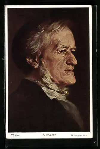 Künstler-AK R. Wagner, Portrait des Komponisten