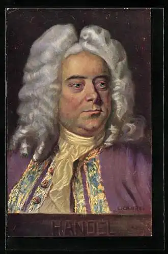 Künstler-AK Portrait des Komponisten Händel