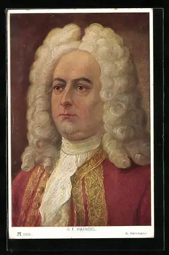 Künstler-AK Portrait des Komponisten Georg Friedrich Händel