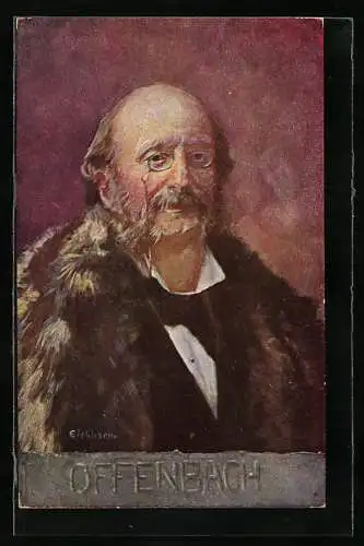 Künstler-AK Portrait des Komponisten Jacques Offenbach