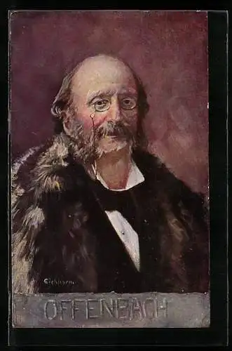 Künstler-AK Portrait des Komponisten Jacques Offenbach