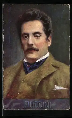 AK Portrait von Puccini, Komponist