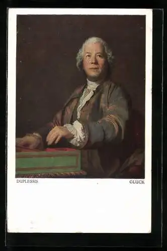 Künstler-AK Komponist Gluck beim Komponieren