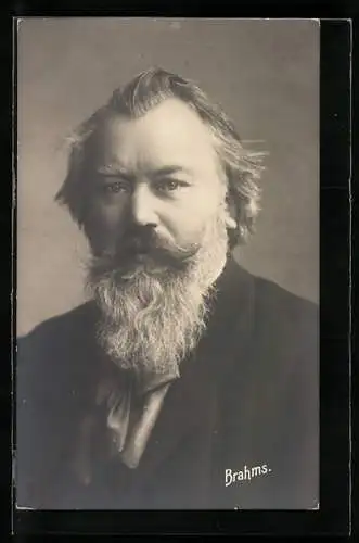AK Komponist Brahms im Anzug mit Vollbart