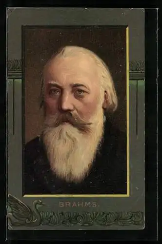 AK Johannes Brahms mit weissem Vollbart