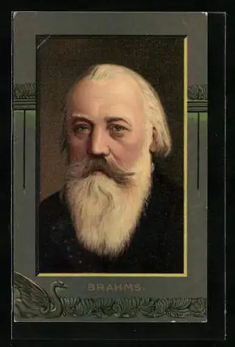 AK Johannes Brahms mit weissem Vollbart