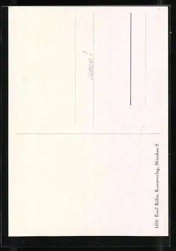 AK Brunftzeit, röhrender Hirsch & Rehe