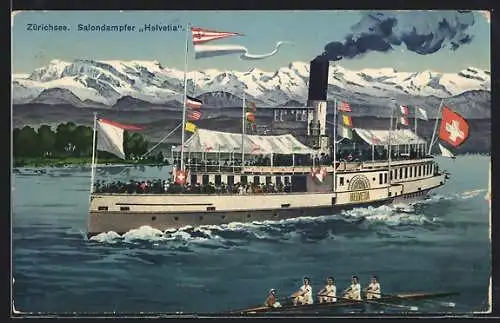 AK Zürich, Salondampfer Helvetia