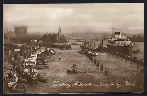 AK Hamburg, Hafenpartie mit Dampfer Cap Polonio