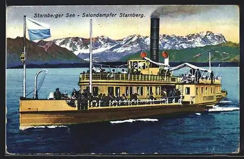 AK Salondampfer Starnberg auf dem Starnberger See